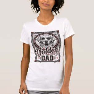 Golden Retriever Dad Vintage Engraving Design_1 T-Shirt