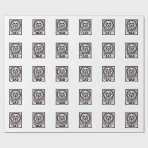 Golden Retriever Dad Vintage Engraving Design_1 Wrapping Paper