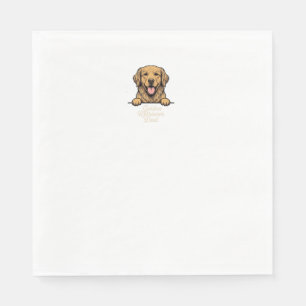 Golden Retriever Dad Vintage Engraving Napkin