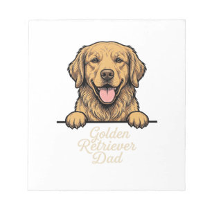 Golden Retriever Dad Vintage Engraving Notepad