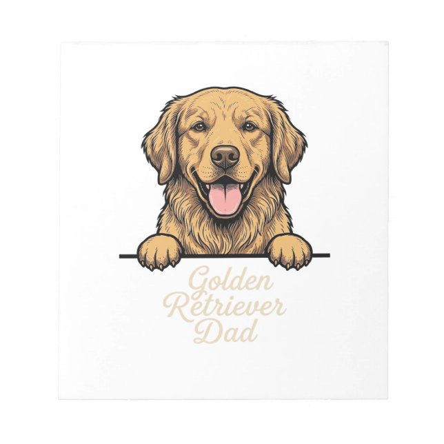 Golden Retriever Dad Vintage Engraving Notepad (Front)