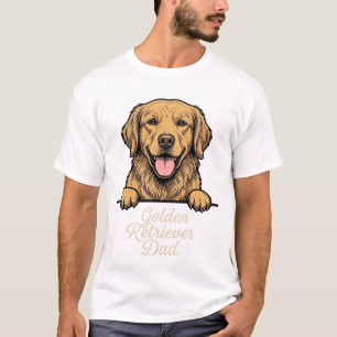 Golden Retriever Dad Vintage Engraving T-Shirt