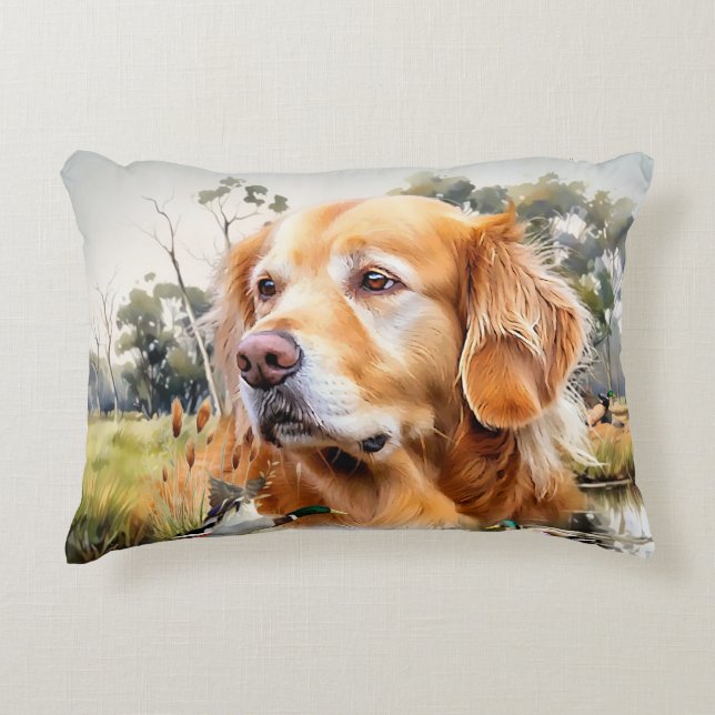 Golden Retriever Decorative Cushion (Front)