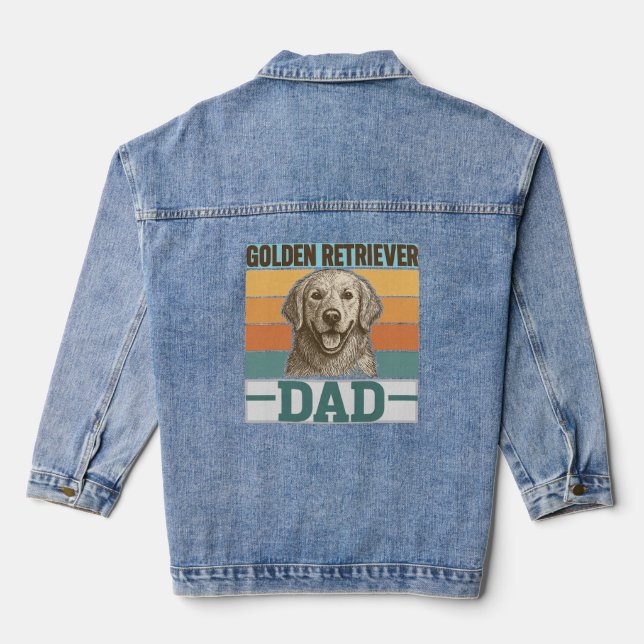 golden retriever denim jacket (Back)