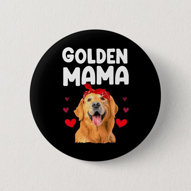Golden Retriever Design For Mum Women Golden Retri 6 Cm Round Badge (Front)