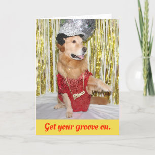 Golden Retriever Disk Birthday Card