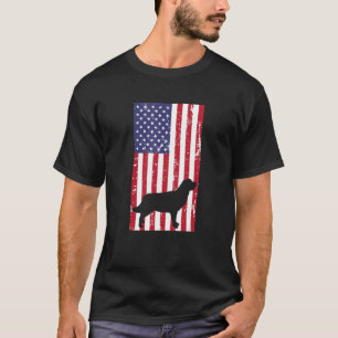 Golden Retriever Distressed Patriotic All American T-Shirt