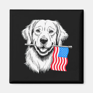 Golden retriever dog 4th of july merica american magnet