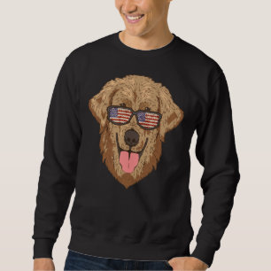 Golden Retriever Dog 4th Of July Usa Sunglasses Am Sweatshirt