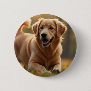 Golden Retriever Dog 6 Cm Round Badge