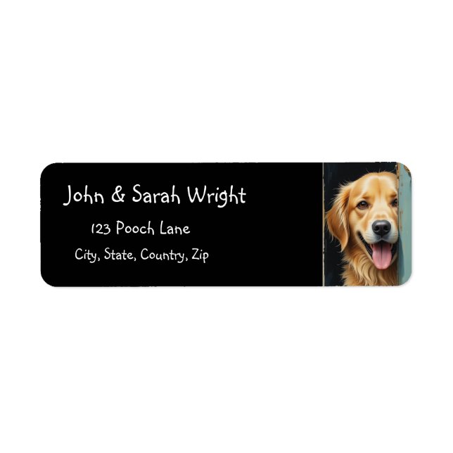 Golden Retriever  Dog Address Label (Front)