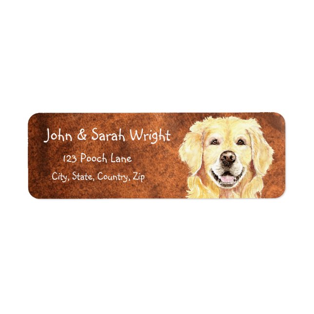 Golden Retriever  Dog Address Label (Front)