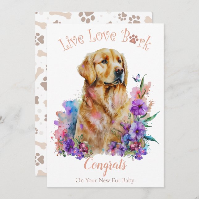 Golden Retriever Dog Adoption, Gotcha Day Card (Front/Back)