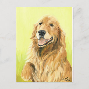 Golden Retriever Dog Art Postcard