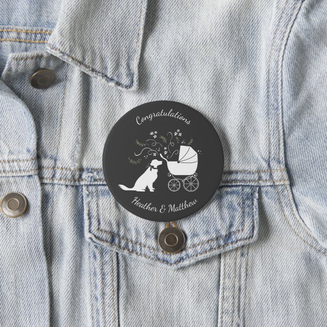 Golden Retriever Dog Baby Shower 7.5 Cm Round Badge (In Situ)