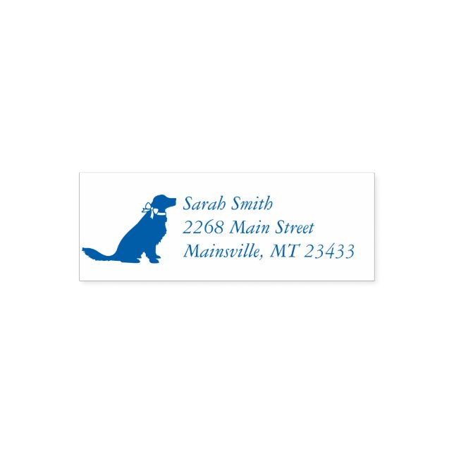 Golden Retriever Dog Baby Shower Blue Boy Self-inking Stamp (Design)