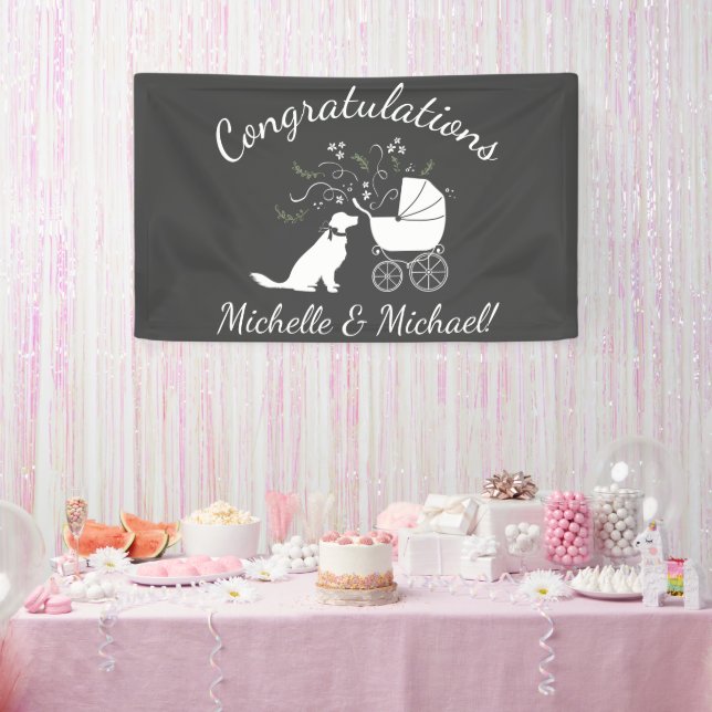 Golden Retriever Dog Baby Shower Gender Neutral Banner (Party)