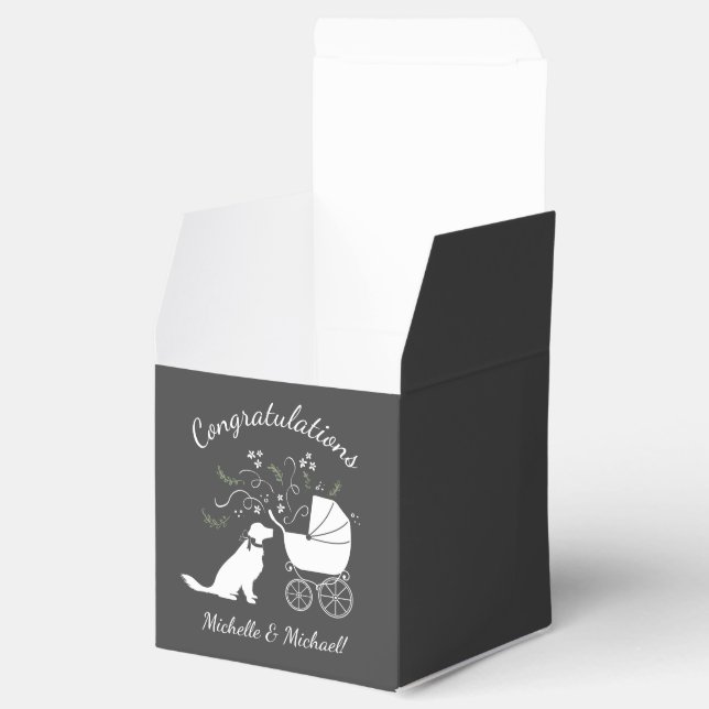 Golden Retriever Dog Baby Shower Gender Neutral Favour Box (Opened)