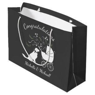 Golden Retriever Dog Baby Shower Gender Neutral Large Gift Bag