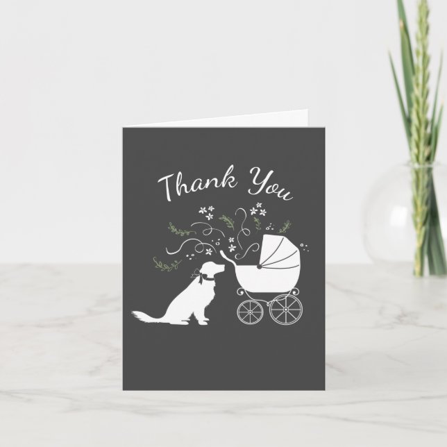 Golden Retriever Dog Baby Shower Gender Neutral Thank You Card (Front)