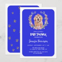 Golden Retriever Dog Baby Shower navy