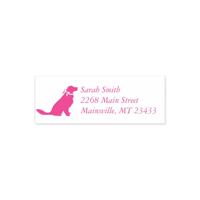 Golden Retriever Dog Baby Shower Pink Girl Self-inking Stamp (Design)