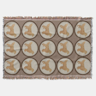 Golden Retriever Dog Badge Pattern Throw Blanket