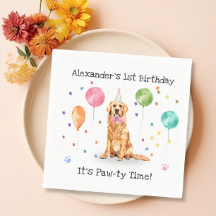 Golden Retriever Dog Birthday Party Napkin