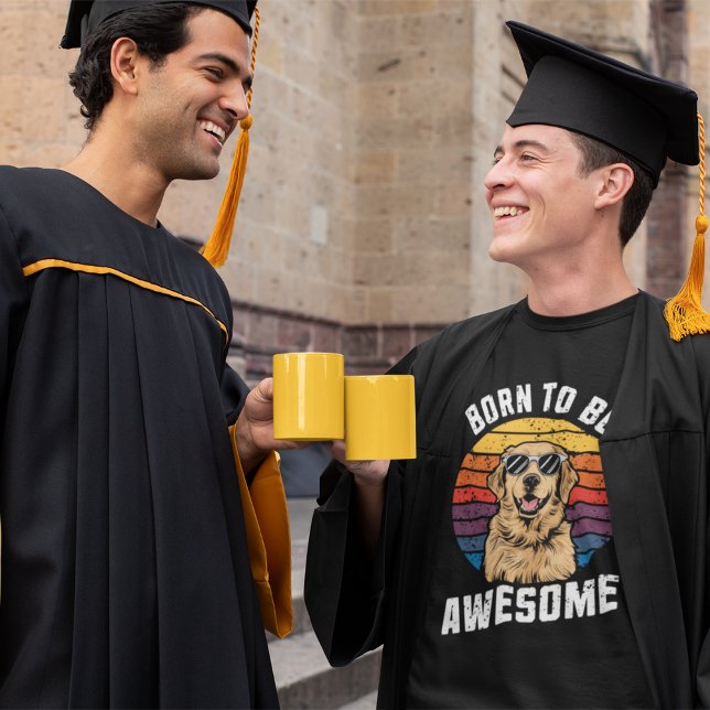 Golden Retriever Dog Born To Awesome Retro Sunset  T-Shirt (Creator Uploaded)