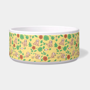 Golden Retriever Dog Bowl with Summer Tropical