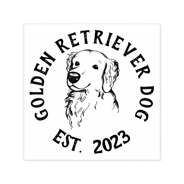 Golden Retriever Dog Branding Self-inking Stamp (Design)