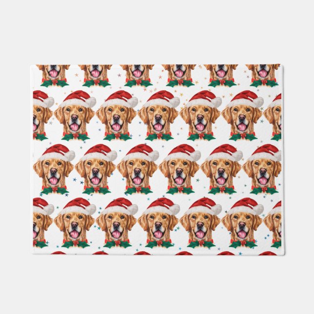 Golden Retriever Dog Breed Christmas Doormat (Front)