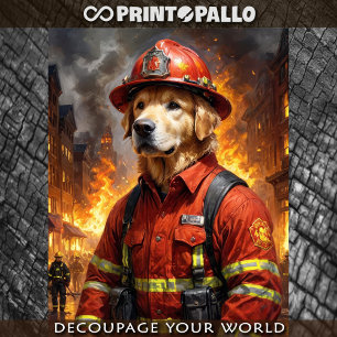 Golden Retriever dog breed: Firefighter -  Tissue Paper