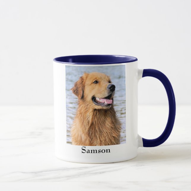 Golden Retriever Dog Breed Mug Customisable Text (Right)