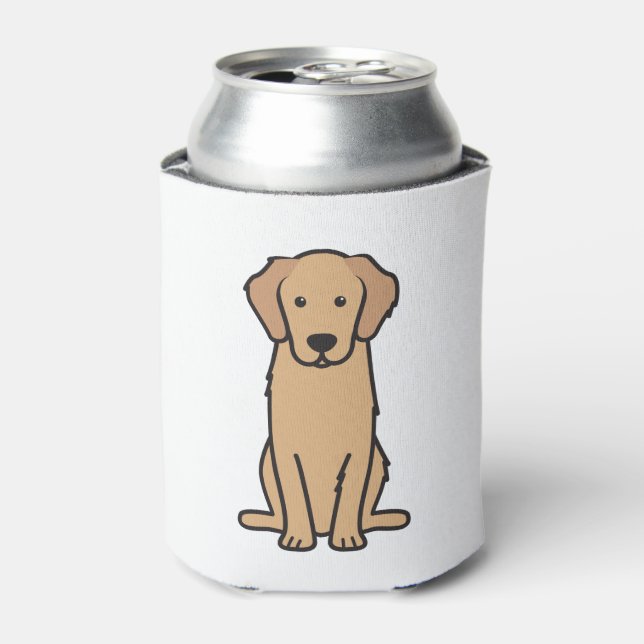Golden Retriever Dog Cartoon Can Cooler (Can Front)