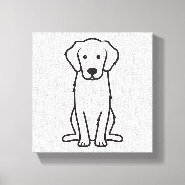 Golden Retriever Dog Cartoon Canvas Print (Front)