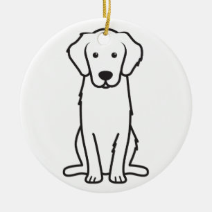 Golden Retriever Dog Cartoon Ceramic Tree Decoration