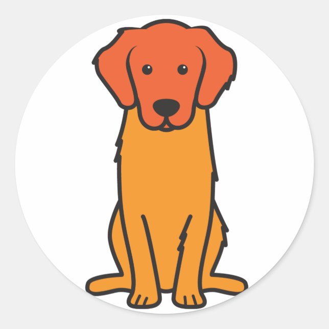 Golden Retriever Dog Cartoon Classic Round Sticker (Front)