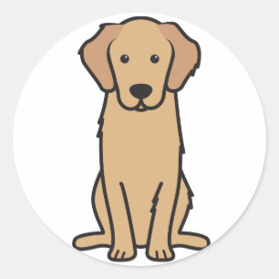 Golden Retriever Dog Cartoon Classic Round Sticker
