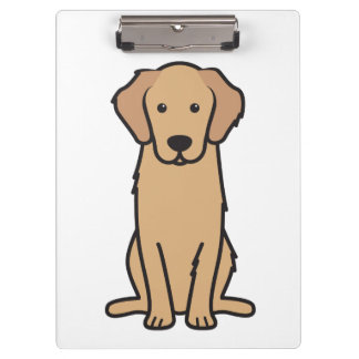 Golden Retriever Dog Cartoon Clipboard
