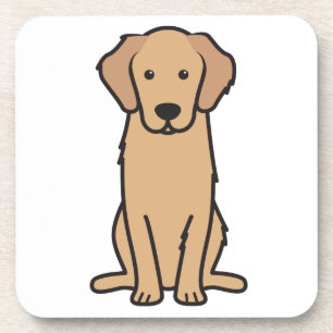 Golden Retriever Dog Cartoon Coaster