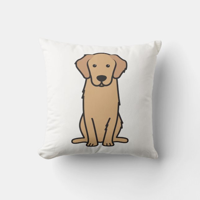 Golden Retriever Dog Cartoon Cushion (Front)