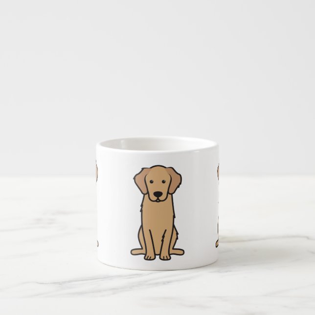 Golden Retriever Dog Cartoon Espresso Cup (Front)