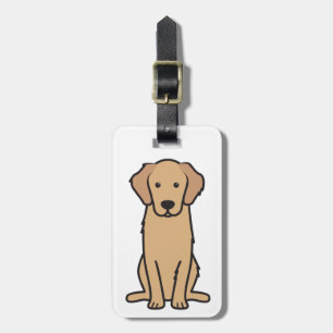 Golden Retriever Dog Cartoon Luggage Tag