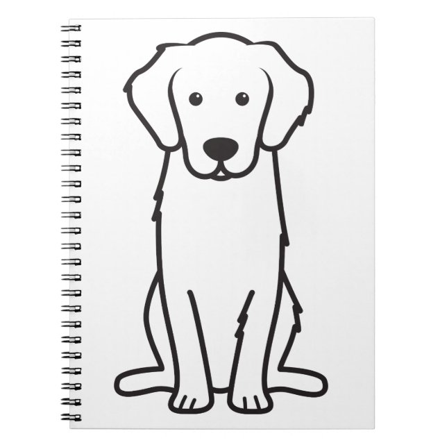 Golden Retriever Dog Cartoon Notebook (Front)