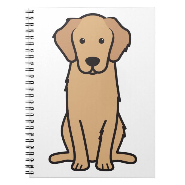 Golden Retriever Dog Cartoon Notebook (Front)