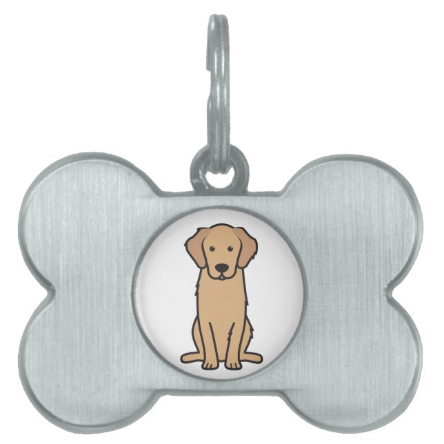 Golden Retriever Dog Cartoon Pet Name Tag (Front)