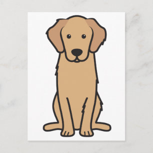 Golden Retriever Dog Cartoon Postcard