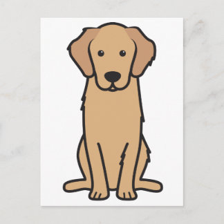 Golden Retriever Dog Cartoon Postcard