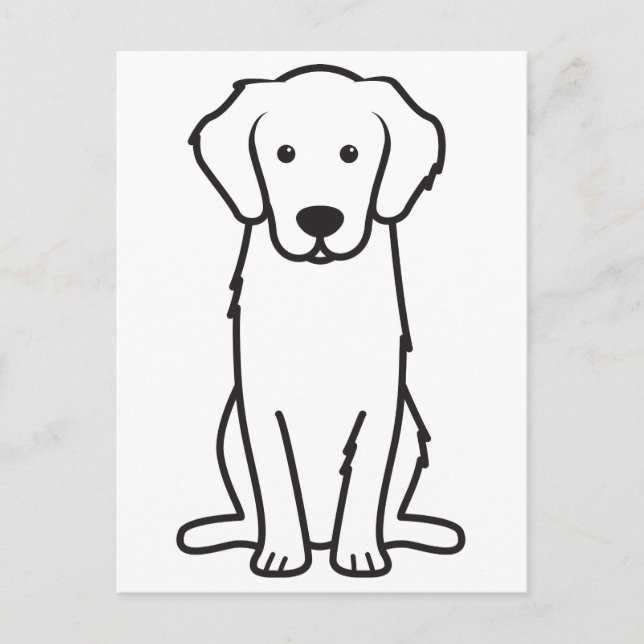 Golden Retriever Dog Cartoon Postcard (Front)